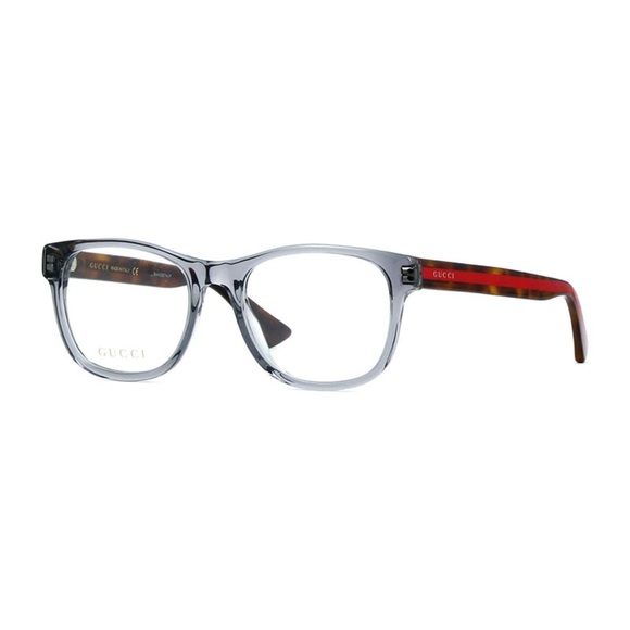 GUCCI EYEGLASSES GG0004ON 004 Transparent Grey / Havana 53mm - Picture 1 of 5